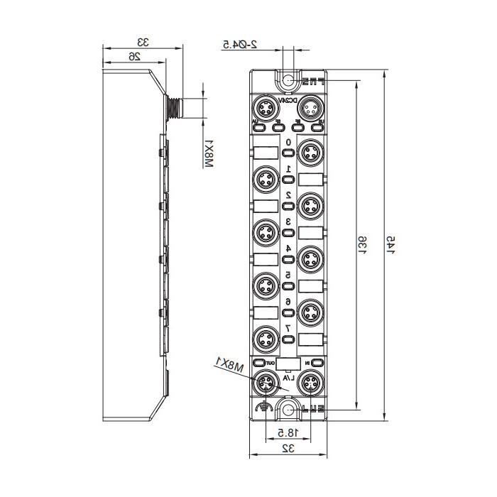 M8接口、多协议总线模块、8DI/DO 自适应配置、NPN、007EA3